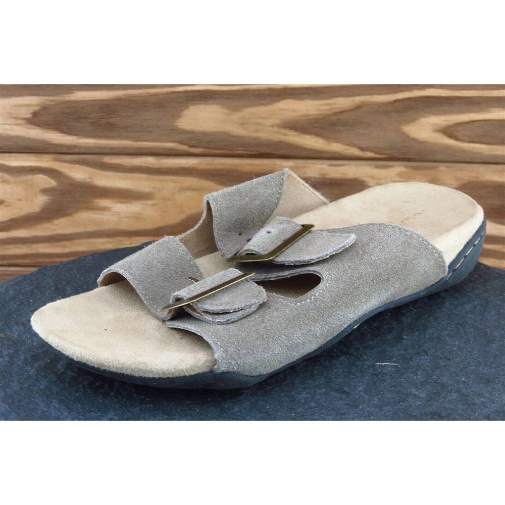 JSport Sz 6.5 M Brown Slide Leather‎ Women Sandals Carina